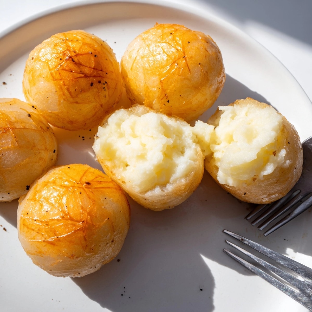 Golden-fried Cheesy Potato Mochi: Crispy, chewy snack filled with warm, melty cheese and potato.