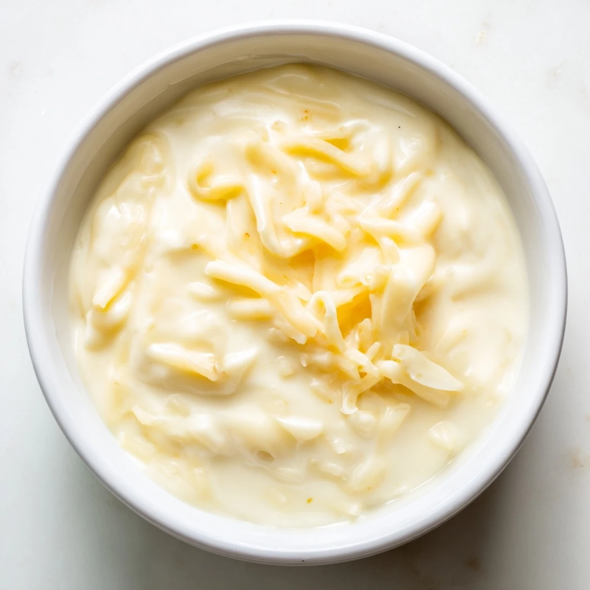 Thick and creamy cheese sauce, perfect for pouring over pasta, a comfort food classic.
