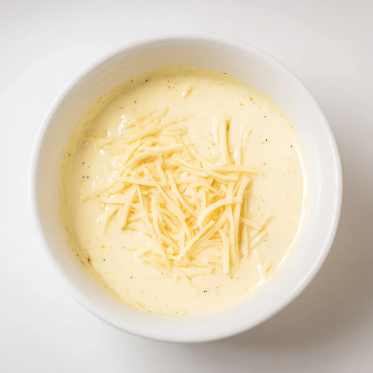 A close-up of bubbling creamy cheese sauce, smelling deliciously cheesy and ready to serve.