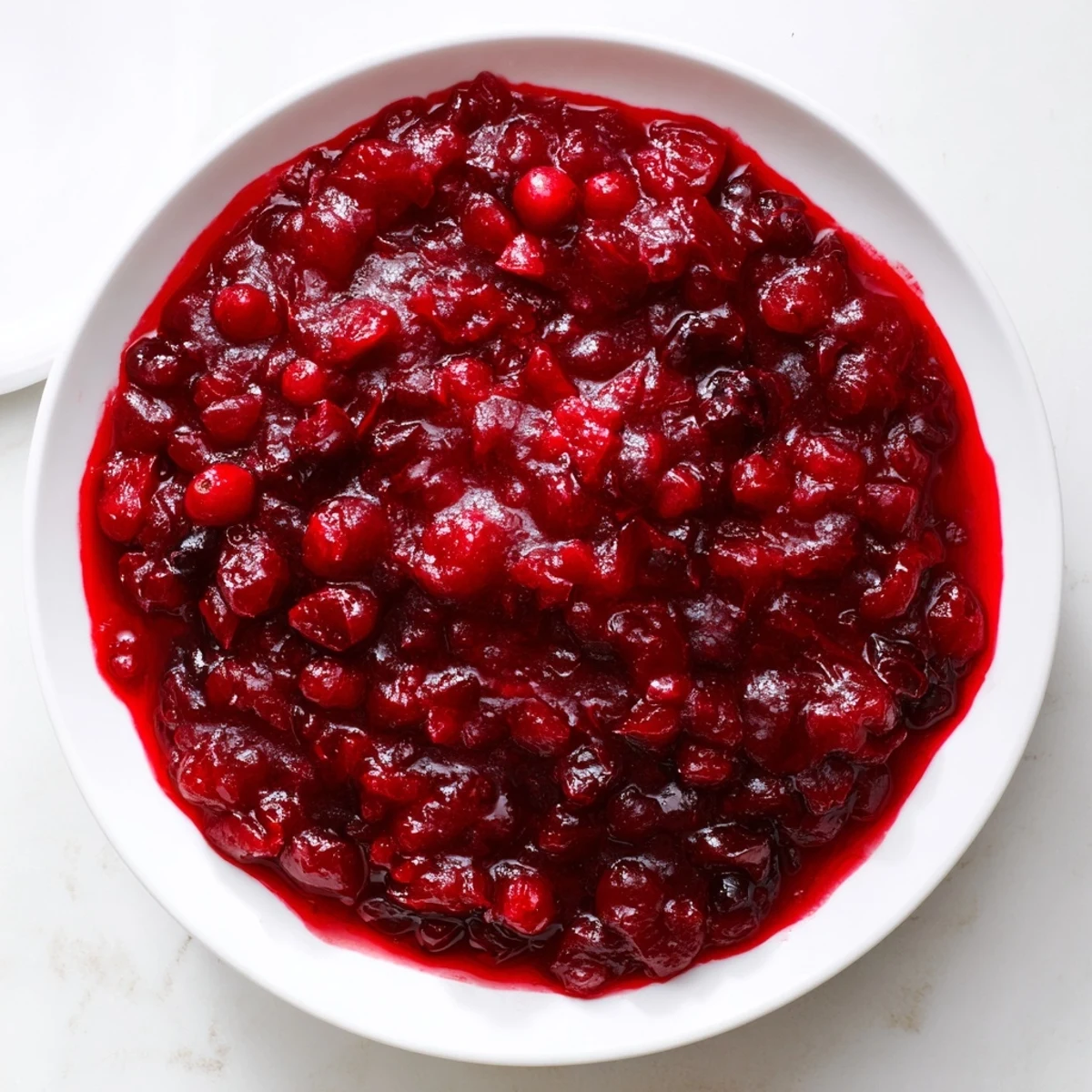 Thick, vibrant cranberry sauce, with optional orange zest, ideal for a sweet-tart flavor boost.