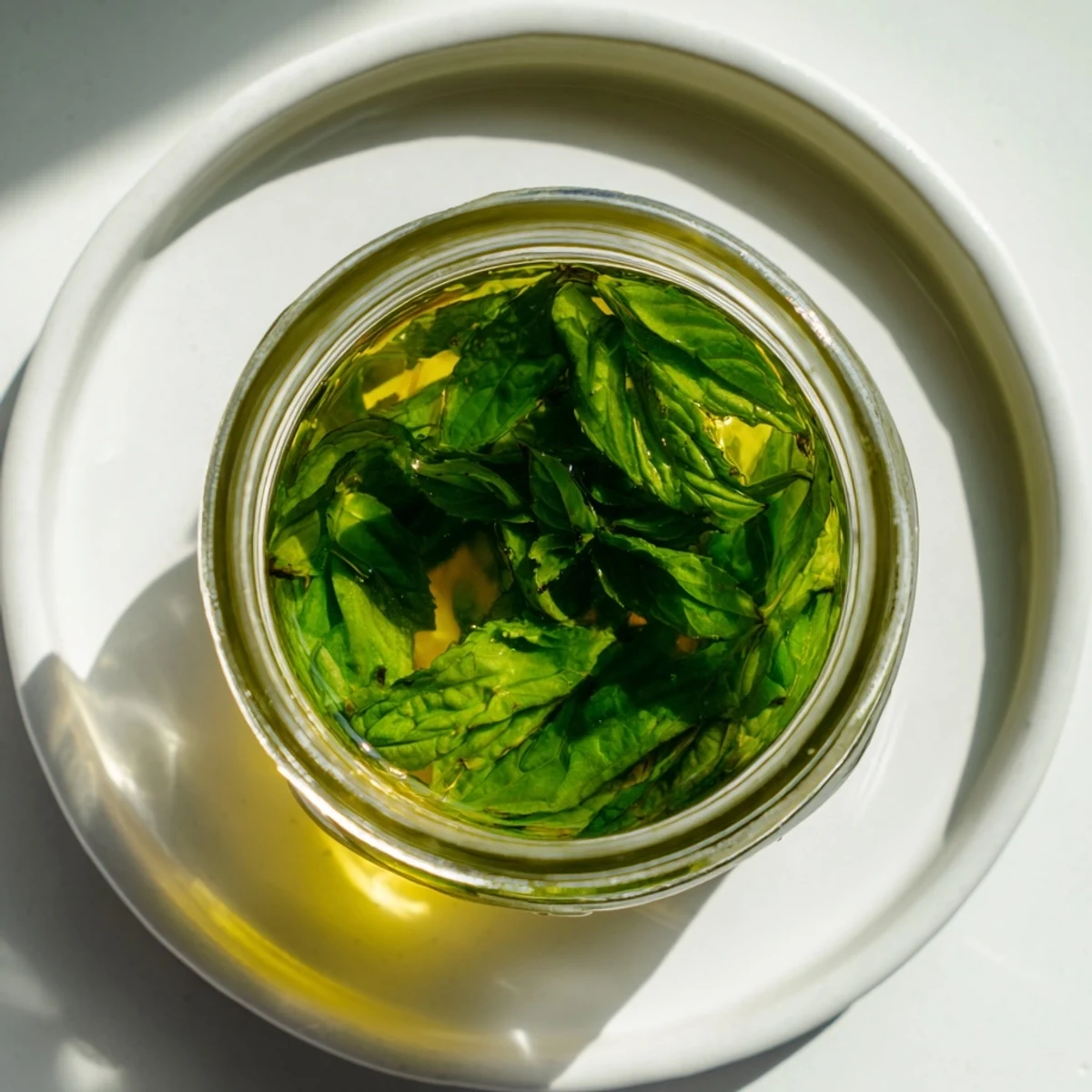 A close-up shot of freshly made peppermint oil, ideal for adding minty zing to treats.