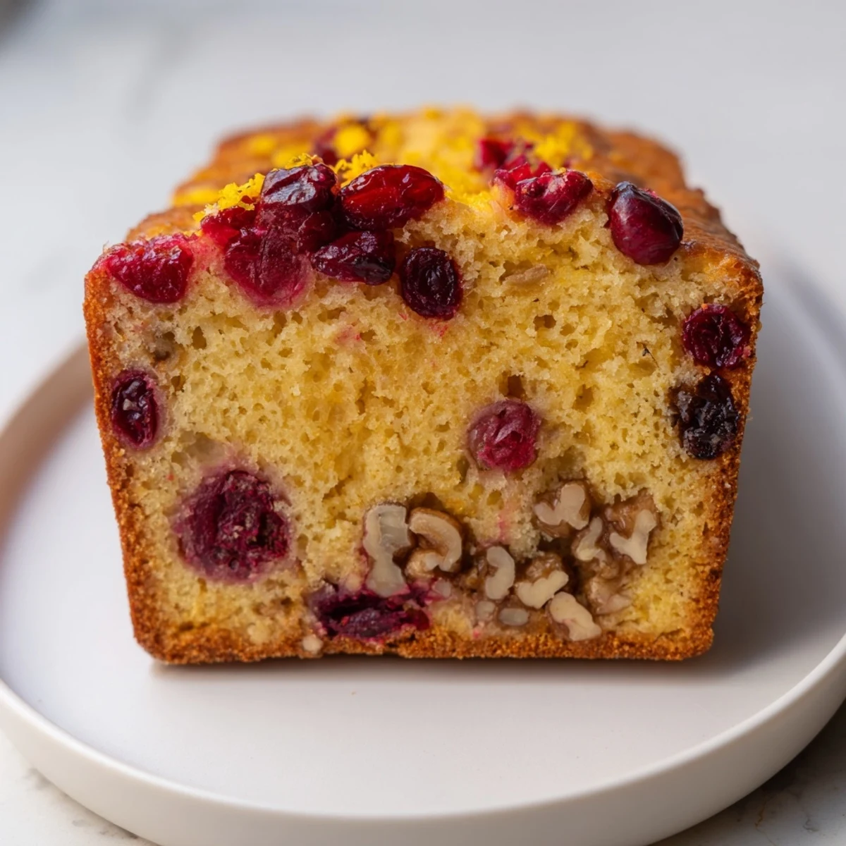 Freshly baked Cranberry Orange Bread with a crackled top, ideal for sharing with friends.