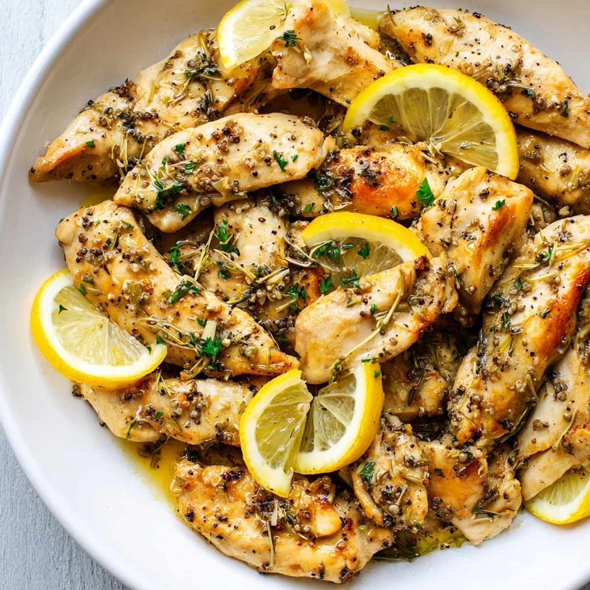 Perfectly cooked Lemon Pepper Chicken with a tangy, peppery glaze, a delicious easy weeknight meal.