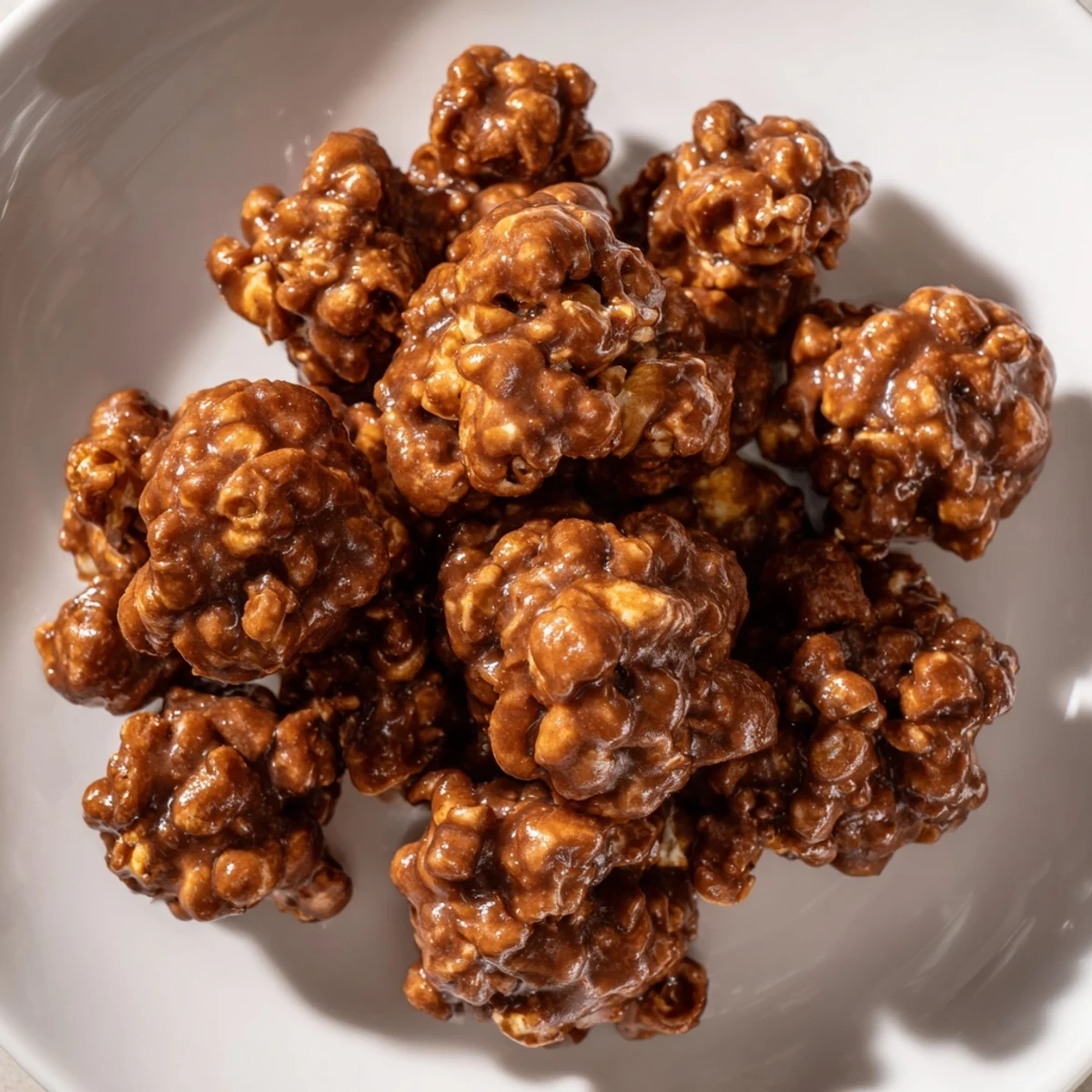 Golden, crunchy gingerbread popcorn piled high, perfect for a festive holiday snack.