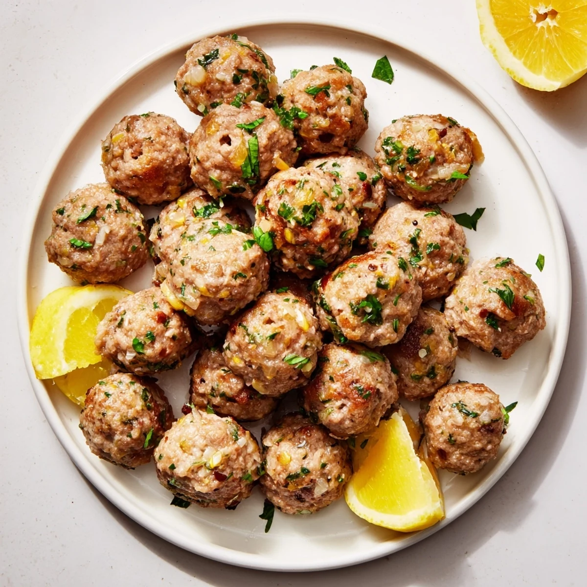 Golden-brown savory lamb meatballs, sizzling in a pan, ready to be served hot.