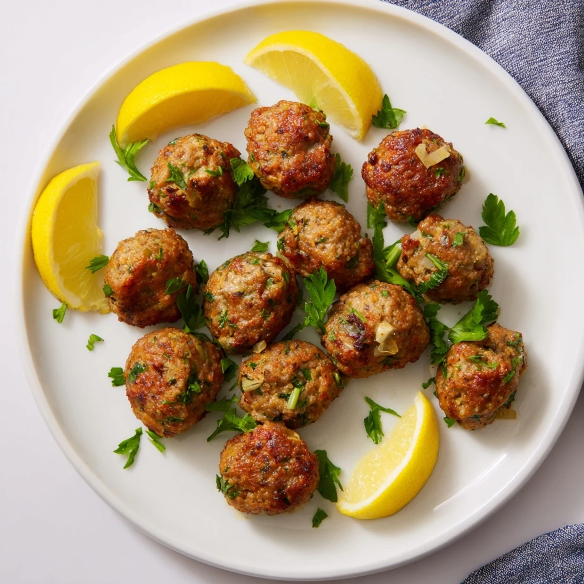 Fragrant savory lamb meatballs with fresh herbs, a Mediterranean delight perfect for dinner.