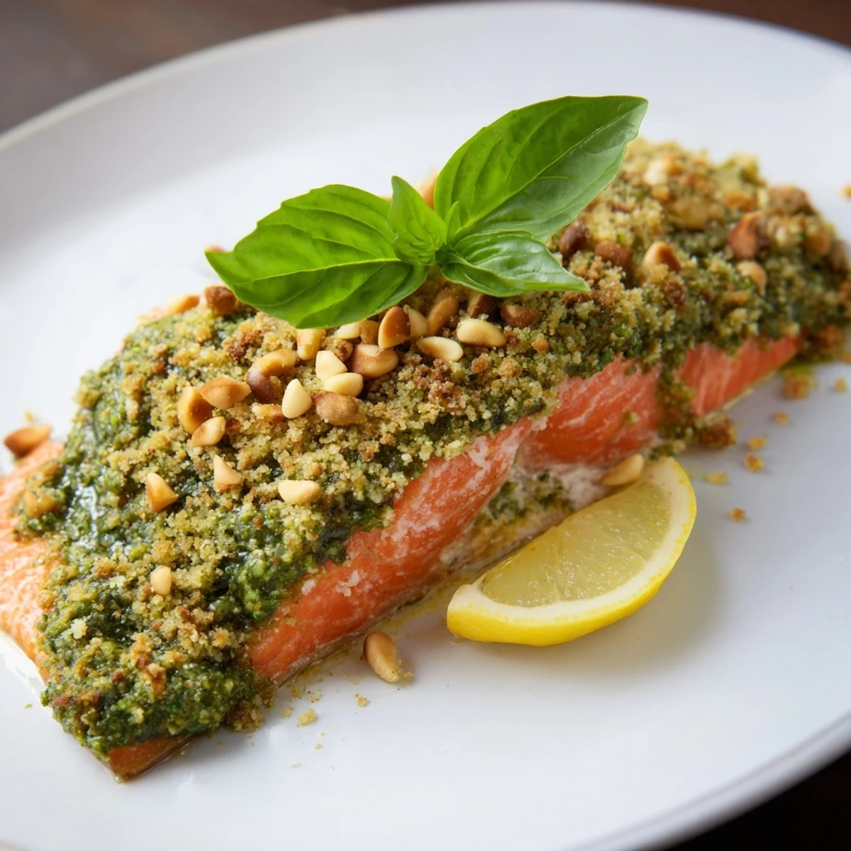 Baked Salmon with Pesto