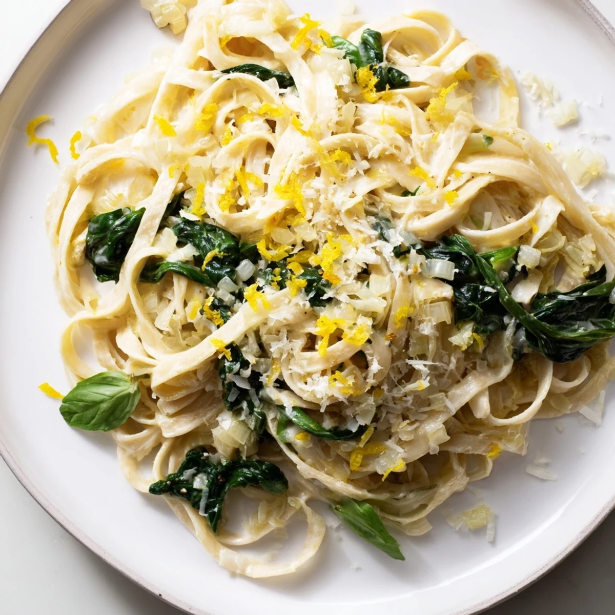 Golden, steaming spinach pasta with a sprinkle of red pepper flakes, inviting you to enjoy this dish.