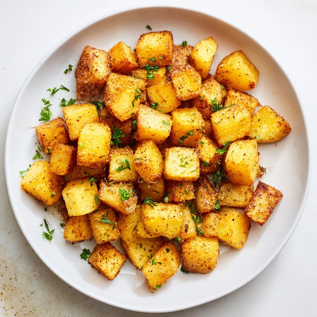 Fluffy on the inside, these roasted potatoes are a simple, hearty dish with herbs and spices.