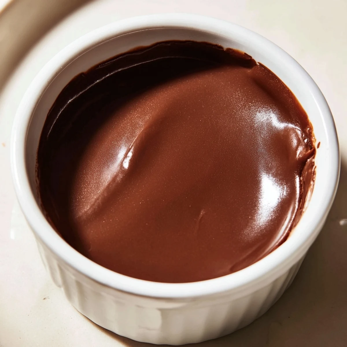 Rich dark chocolate Egg Chocolate dessert, a smooth and luscious treat, garnished with fresh berries visually.