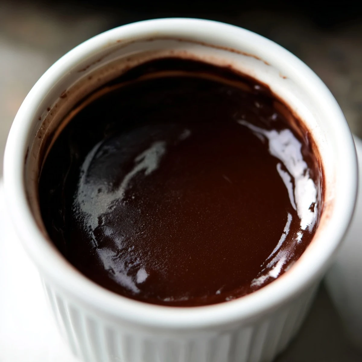Warm, creamy Egg Chocolate in a ramekin, offering a delightful European dessert with easy prep.