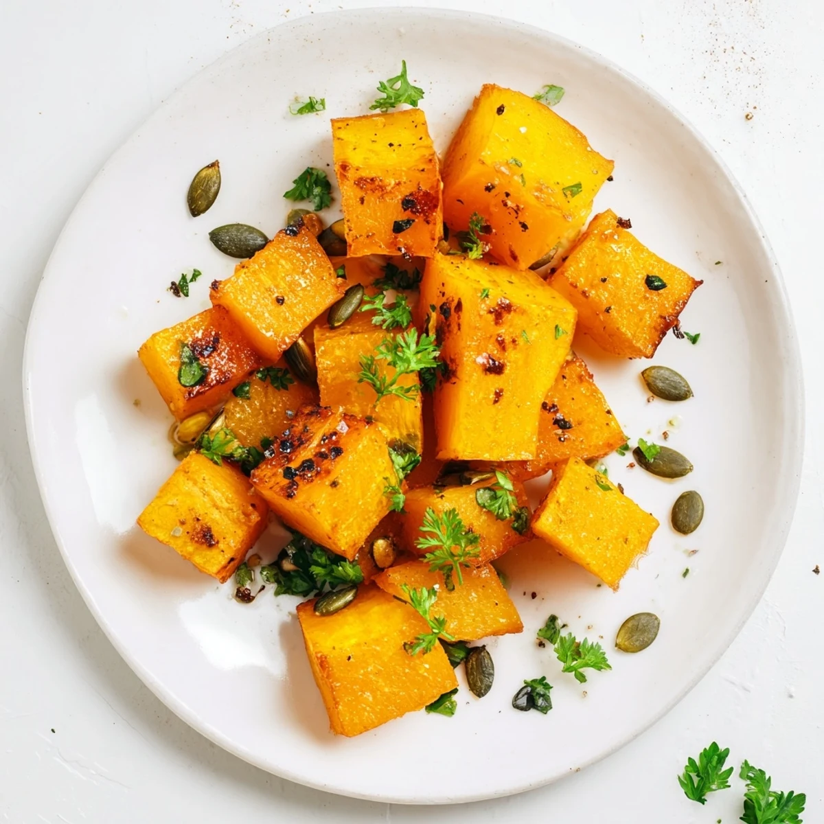 Warm, glistening roasted pumpkin, ready to be enjoyed as a flavorful side or salad topper.