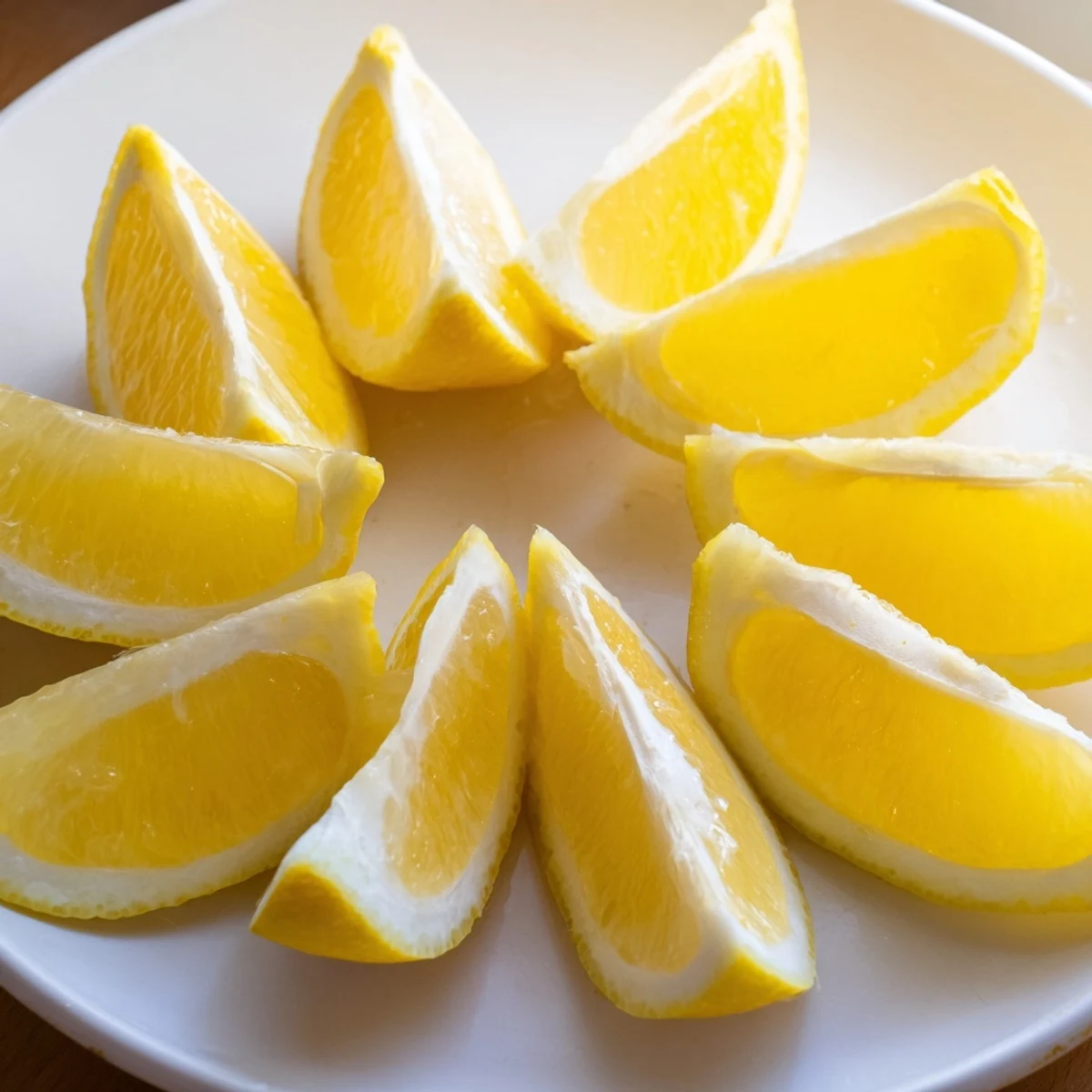 Freshly sliced wedge lemon, ready to brighten cocktails with its zesty and juicy flavor.