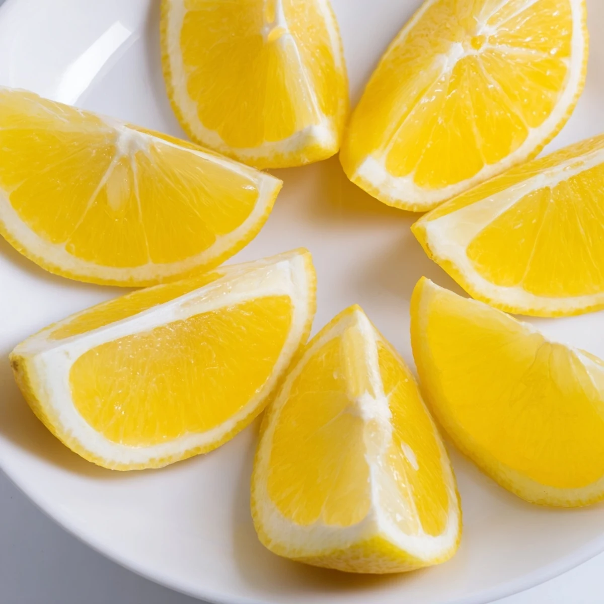 Vibrant photo: perfectly cut wedge lemon, a simple garnish for your favorite dishes.