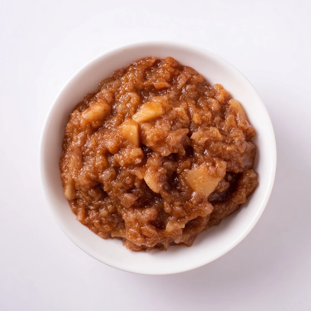 Vibrant, textured Spiced Apple Sauce, ready to be enjoyed with pancakes, embodying American comfort food.