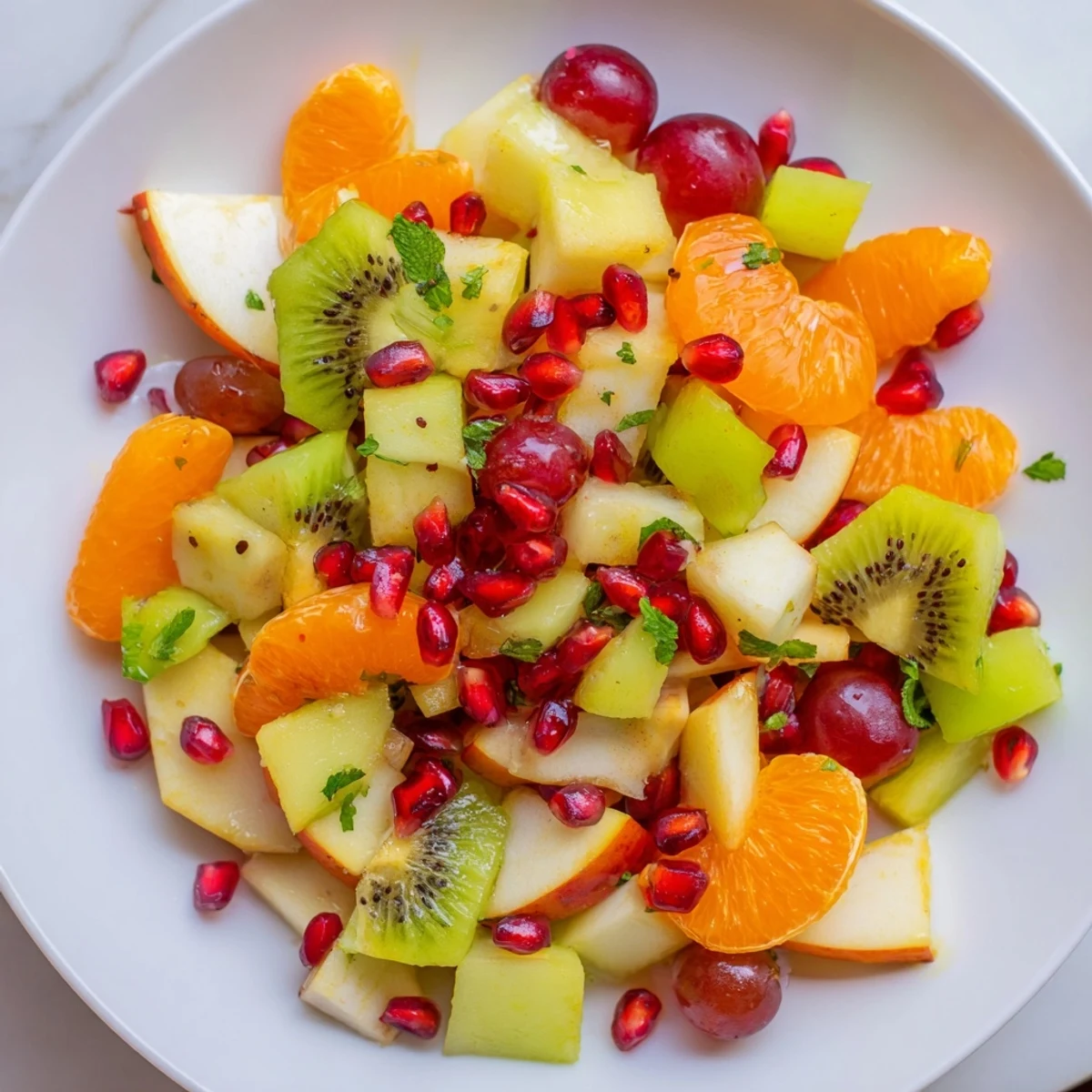 Bright and healthy, this Winter Fruit Salad includes fresh kiwi and apple, tossed in a lemon dressing.
