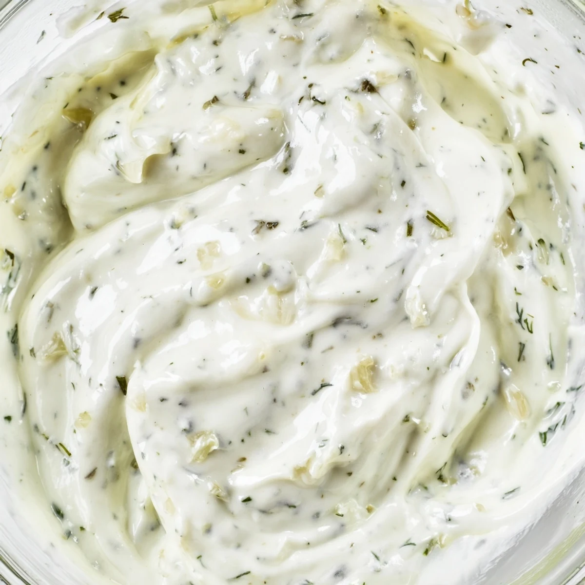 Creamy Herb Salad Dressing in a small pitcher, ready to pour over a grilled chicken and mixed greens salad.