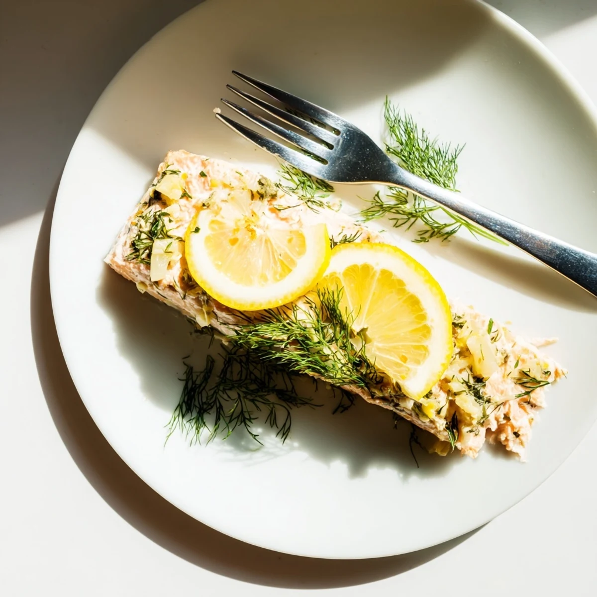 Perfectly cooked baked salmon with lemon and herbs, served alongside vibrant roasted vegetables.