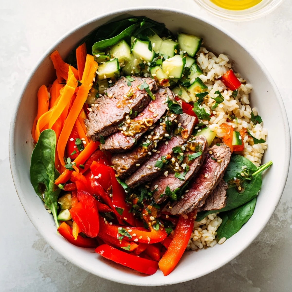 Steamed broccoli and rice bowl garnished with sesame seeds, ideal for simple vegetarian dinners.