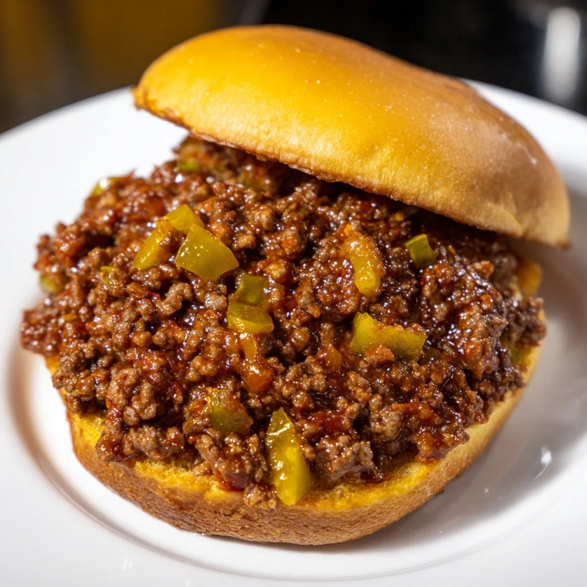 Close-up of juicy MVP Sloppy Joes stuffed inside buttery toasted buns, ready to serve.
