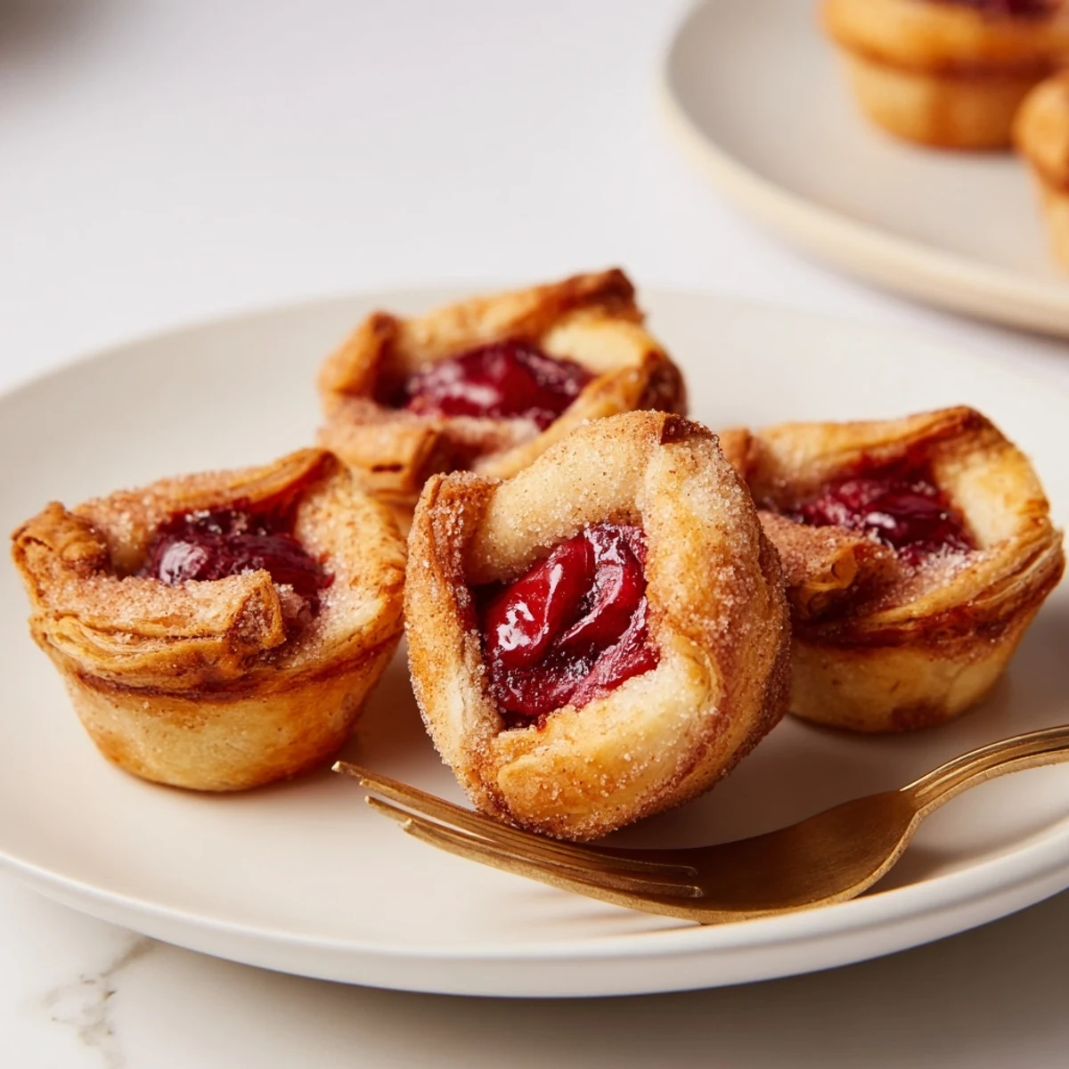 Freshly baked Quick Cherry Pie Bites cooled on a wire rack for perfect serving. 
