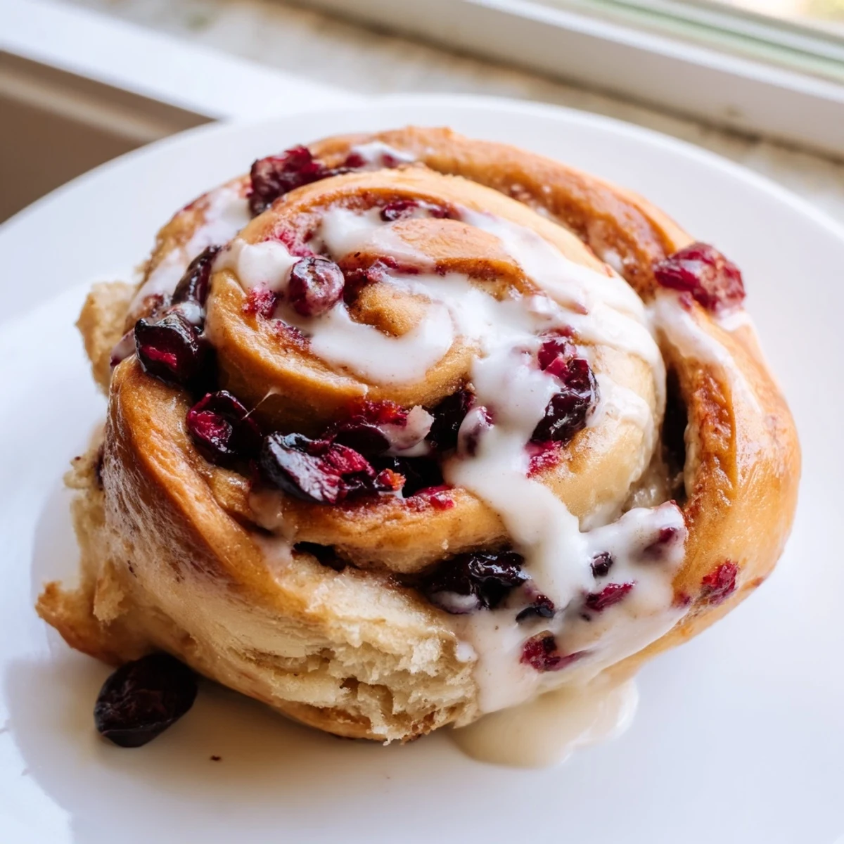 Soft cherry cinnamon rolls swirled with cinnamon sugar and glazed to perfection