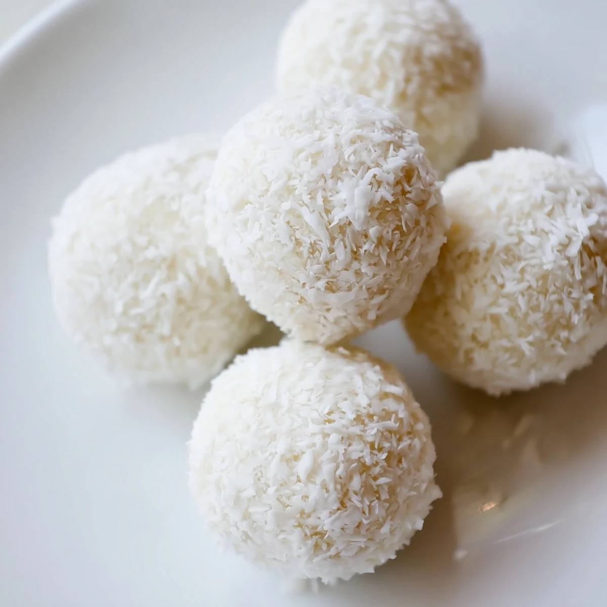 Soft coconut mixture shaped into bite-sized tails coated with shredded coconut for Easter dessert
