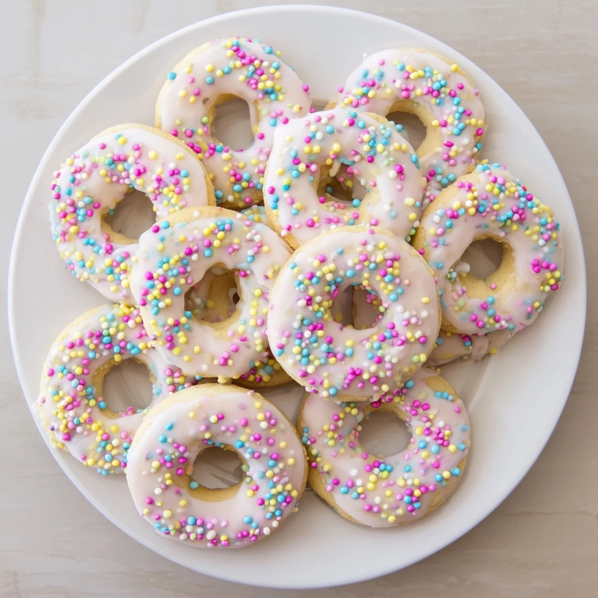 Golden lemon-infused Italian Easter cookies arranged on festive Easter serving platter