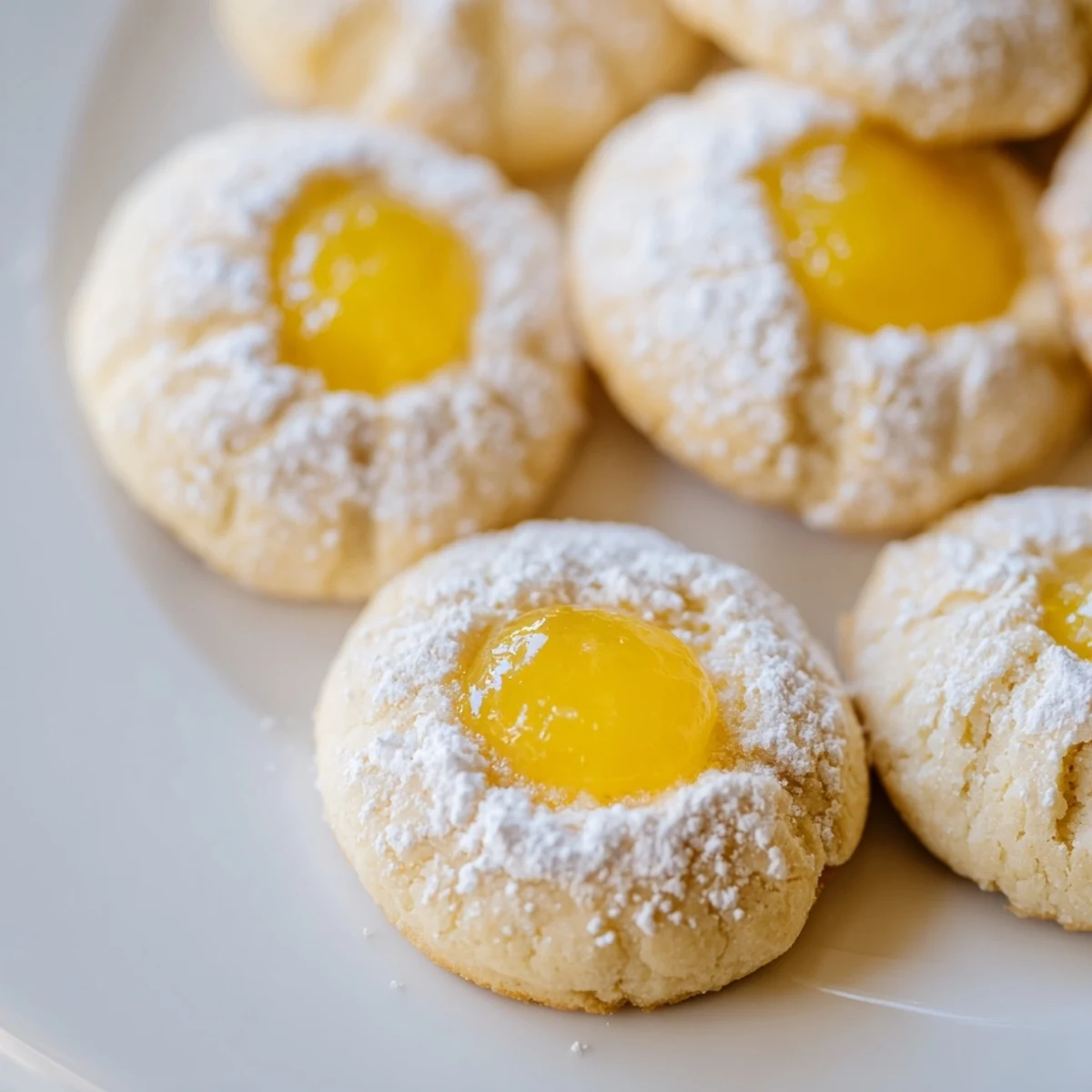 Warm lemon curd cookies with vibrant yellow centers fresh from the oven