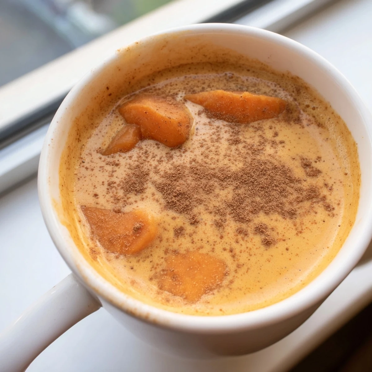 Korean Sweet Potato Latte poured into glass mugs showcasing its rich golden hue