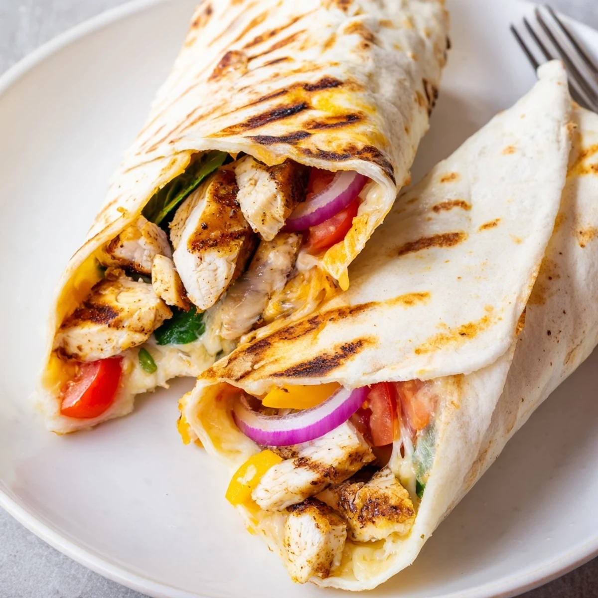 Cozy Cheesy Garlic Chicken Wraps