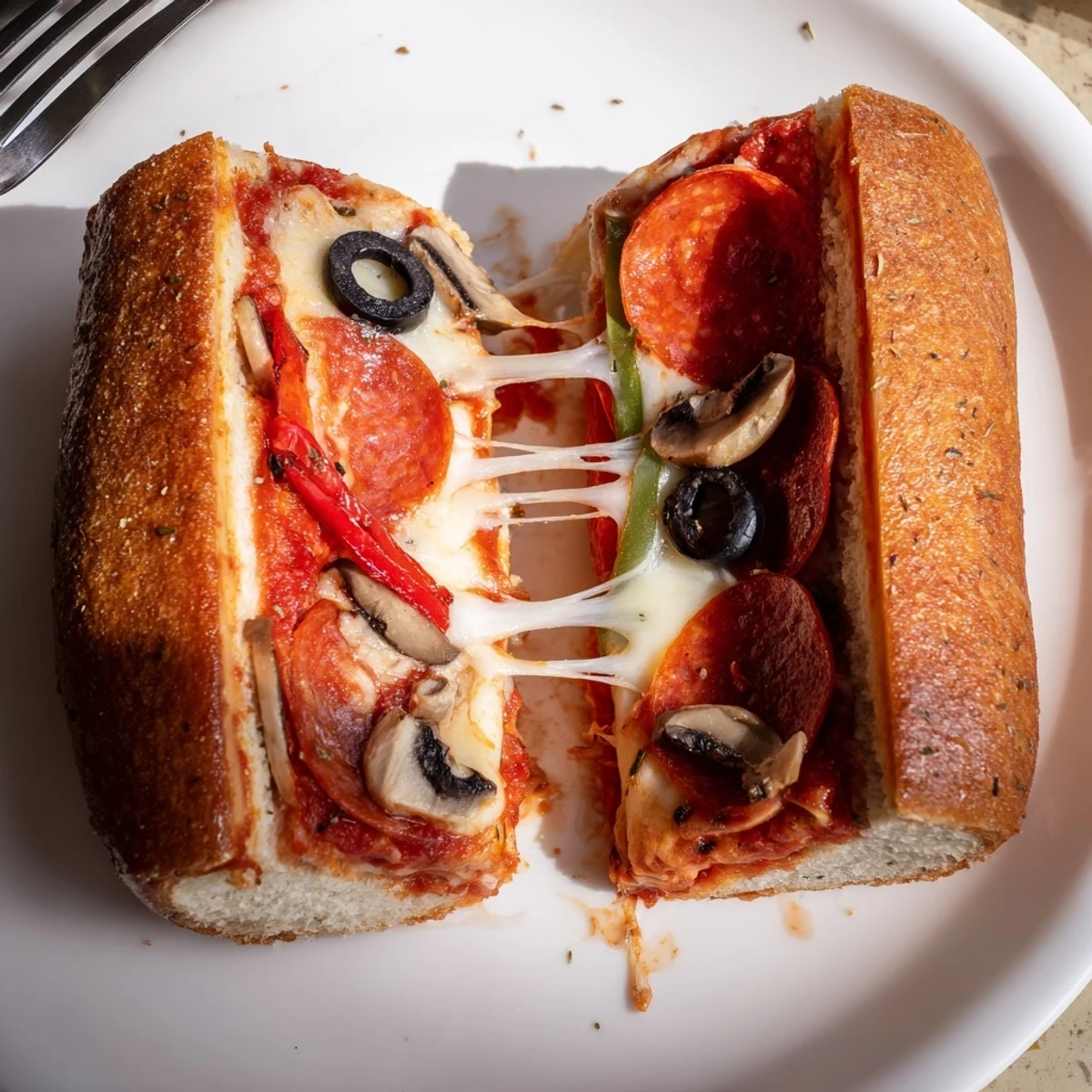 Pie Iron Pizza Pockets with golden crispy crust, melting mozzarella oozing inside.