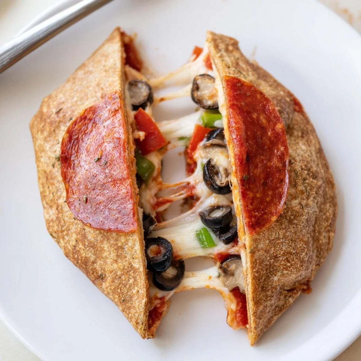 Campfire-cooked Pie Iron Pizza Pockets served warm with tangy marinara dipping sauce.