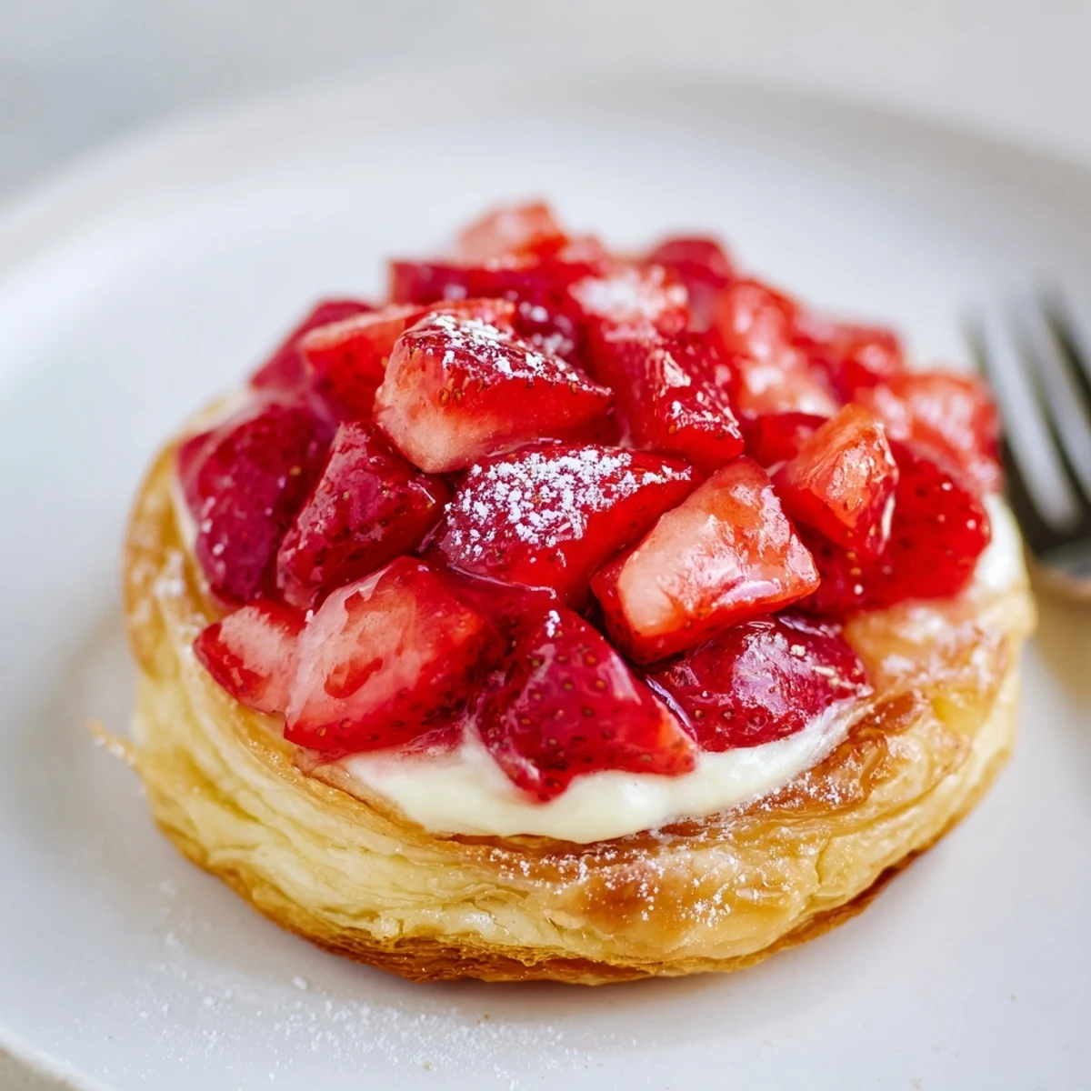 Warm Strawberry Danish Recipe served on parchment, aromatic butter and sweet filling