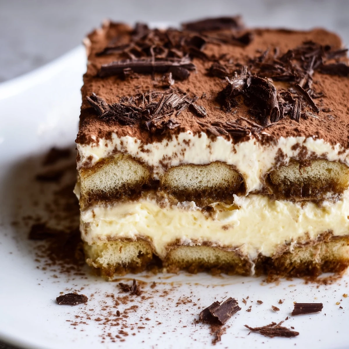 Creamy Italian tiramisu recipe featuring whipped mascarpone layers between cocoa-dusted espresso-soaked fingers