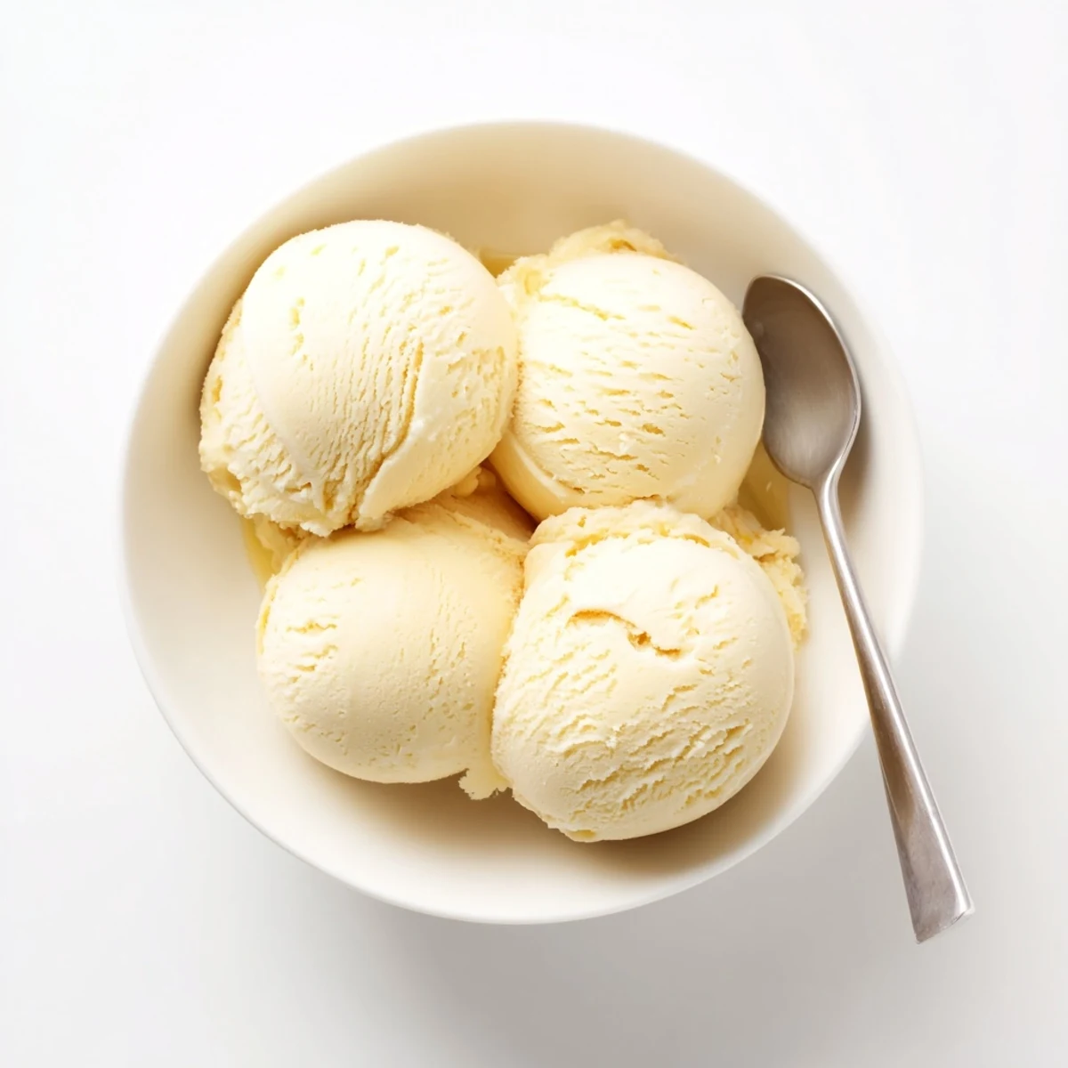 Rich custard-based vanilla ice cream being churned in an electric ice cream maker