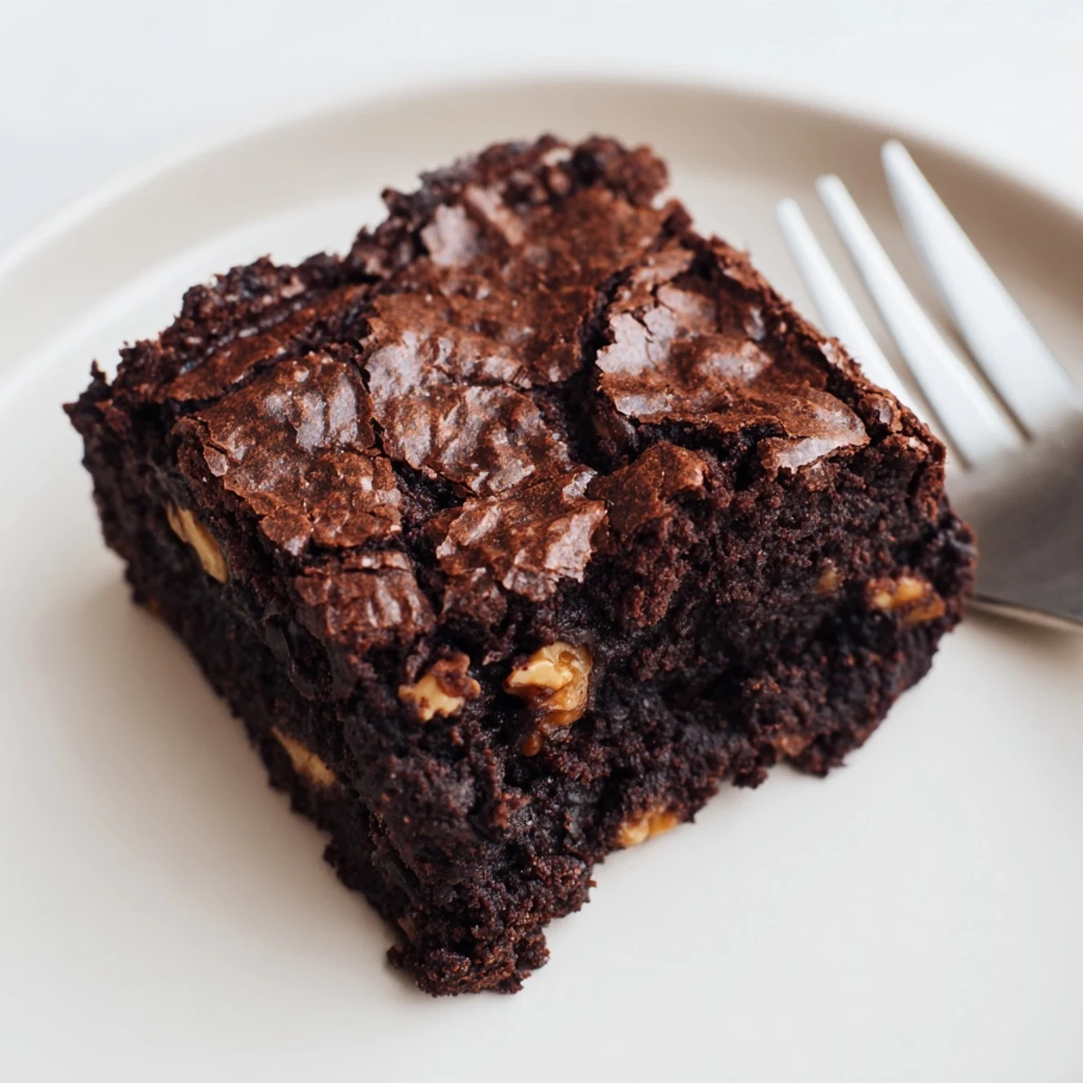 Warm chocolate brownie squares served with a scoop of vanilla ice cream